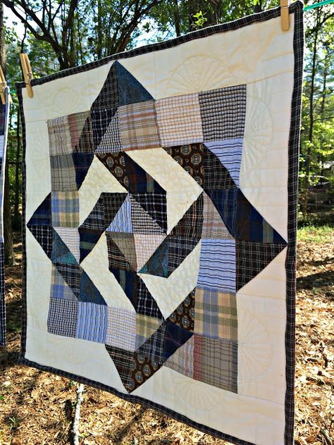 Loving Father, Memory Quilts, Flannel Quilts, Half Square Triangle Quilts, Plaid Quilt, Scrap Quilt Patterns, Man Quilt, Denim Quilt, Quilt Baby