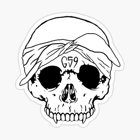 G59 Skull Logo, Beetlejuice Tattoo, Skate Stickers, Tattoo Outline Drawing, Creepy Tattoos, Doodle Tattoo, Old School Tattoo Designs, Boys Sticker, Art Appliqué