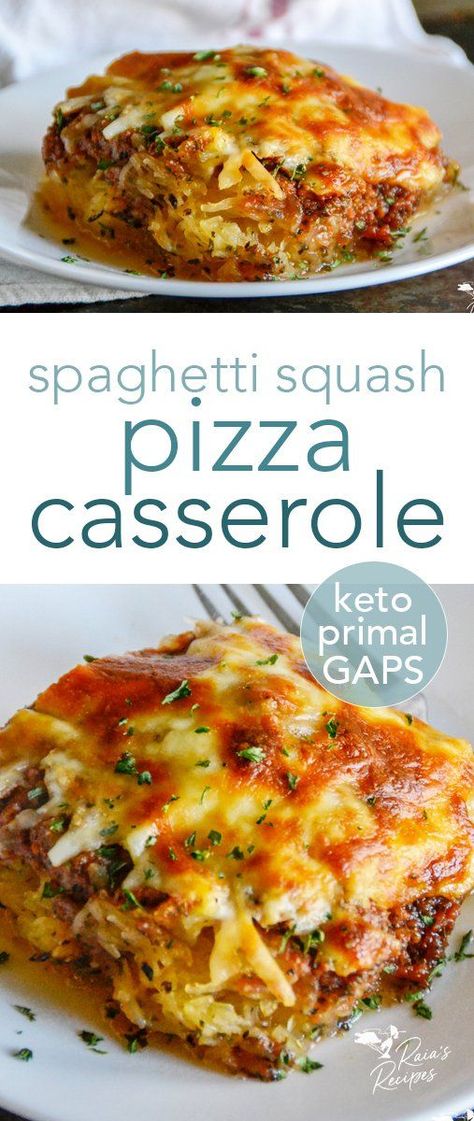 Easy and kid-friendly combine to make this spaghetti squash pizza casserole a win! It's naturally grain-free and low in carbs, too! #primal #keto #lowcarb #spaghettisquash #pizza #casserole #maindish #dinner #kidfriendly #glutenfree Spaghetti Squash Pizza Casserole, Spaghetti Squash Pizza, Healthy Squash Recipes, Spaghetti Squash Recipes Healthy, Spaghetti Squash Recipes Easy, Low Carb Spaghetti, Squash Pizza, Spaghetti Squash Casserole, Pasta Vegetariana