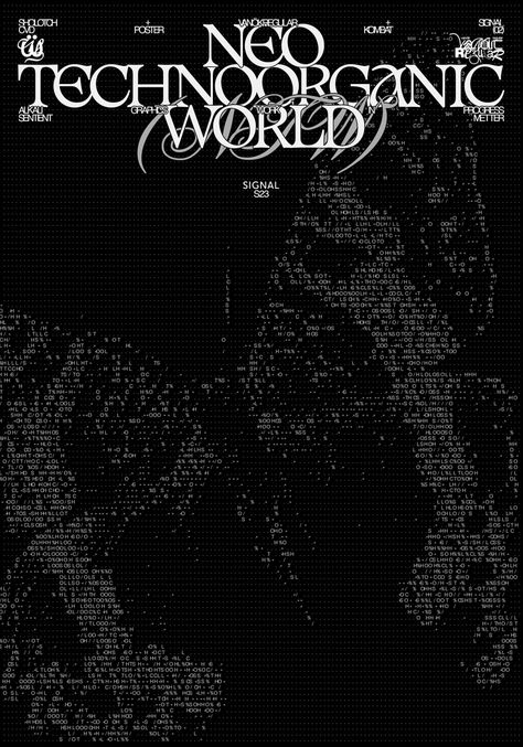 ascii
blender
typo poster
typography
sholotch
alkali.design Cybercore Album Cover, Typo Poster Design Inspiration, Monochromatic Poster Design, Goth Futurism, Blender Typography, Cybercore Poster, Anti Design, World Poster, Typo Poster