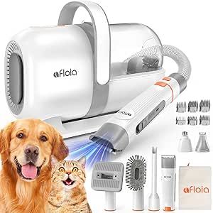 Afloia Dog Grooming Kit, Pet Grooming Vacuum & Dog Clippers Nail Trimmer Grinder & Dog Brush for Shedding with 6 Pet Grooming Tools, Low Noise Dog Hair Remover Pet Grooming Supplies for Dog Cat Dog Vacuum, Dog Hair Vacuum, Dog Grooming Clippers, Dog Brush, Pet Grooming Supplies, Dog Clippers, Pet Vacuum, Nail Trimmer, Pet Grooming Tools