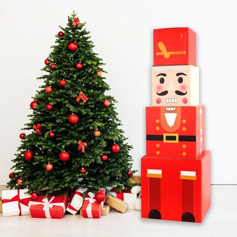 PRICES MAY VARY. Oversized Christmas Gift Box Decorations Set-This large christmas gift boxes set includes 4pcs of different sizes of Christmas nesting gift boxes.To stack the 4 christmas decoration gift boxes to form a shape of red Chimney Soldier whose total height is 36.6 inches,which will be a great hit during your Christmas festisval season party. SIze Information-This christmas stackable gift boxes are features in 4 sizes of height that are 7.1 inches, 7.8 inches, 9.8 inches and 11.8 inche Gift Boxes For Christmas, Decorative Gift Boxes, Box Decorations, Christmas Decoration Storage, Decoration Storage, Gifts Boxes, Gift Boxes Decoration, Christmas Tree Gift, Christmas Outdoor