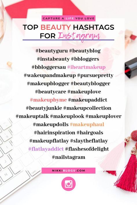 Top Beauty Hashtags for Instagram Makeup Hashtags, Instagram Hashtags For Likes, Hastag Instagram, Social Media Hashtags, Best Instagram Hashtags, Hashtags For Likes, Hashtag Ideas, Hashtags For Instagram, I Heart Makeup