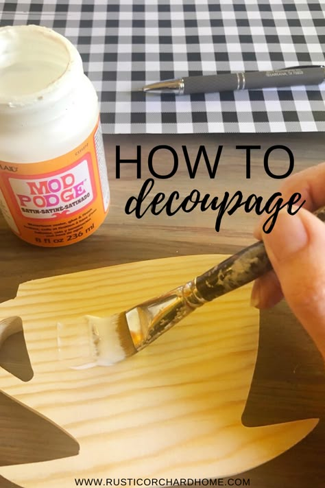 Modge Podge On Wood, Decoupage On Wood, Deco Podge, Decoupage Tutorial, Decoupage Decor, Mod Podge Crafts, Decoupage Wood, Diy Techniques, Decoupage Diy