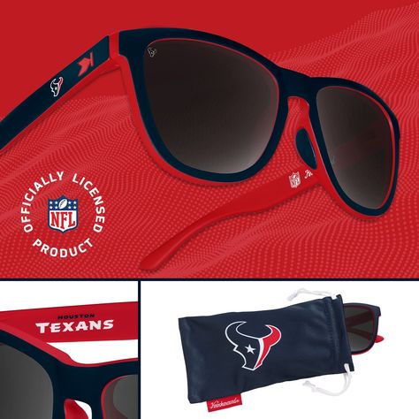 Knockaround Sunglasses Knockaround Sunglasses, Custom Sunglasses, Houston Texans, Heads Up, To Create, Nfl, Sunglasses