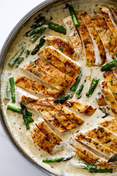 Chicken Asparagus Pasta, Creamy Lemon Sauce, Creamy Chicken Pasta Recipes, Asparagus Recipes Oven, Best Asparagus Recipe, Chicken And Asparagus, Grilled Asparagus Recipes, Asparagus Recipes Baked, Creamy Lemon Chicken