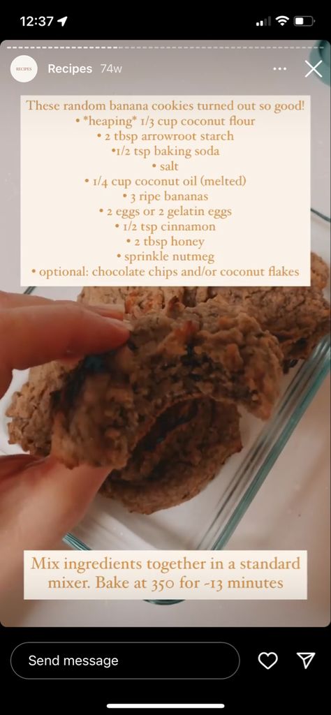 Metabolic Recipes, Pro Metabolic, Metabolism Foods, Nourishing Recipes, Animal Based, Weight Watchers Breakfast, Banana Cookies, Oatmeal Cookies, Ripe Banana