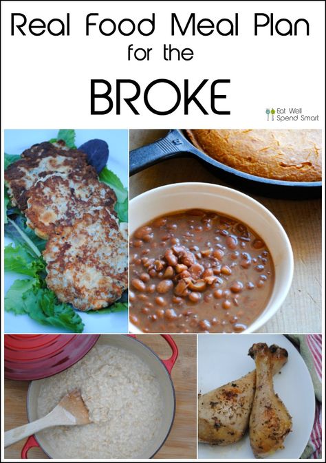 I have a real heart for those that want to eat healthy but feel like they can't because of the cost.  I'll be the first to admit, real food is not cheap!  Food in general isn't cheap, whether it's processed food or not.  I try my hardest to squeeze every little bit I can out of Broke Meal Plan, Meals Without Processed Food, Cheap Whole Food Meals, Cheap Nutritious Meals, Super Cheap Healthy Meals, Real Food Meals, Meals Under 5 Dollars, No Processed Food Recipes, Unprocessed Meals