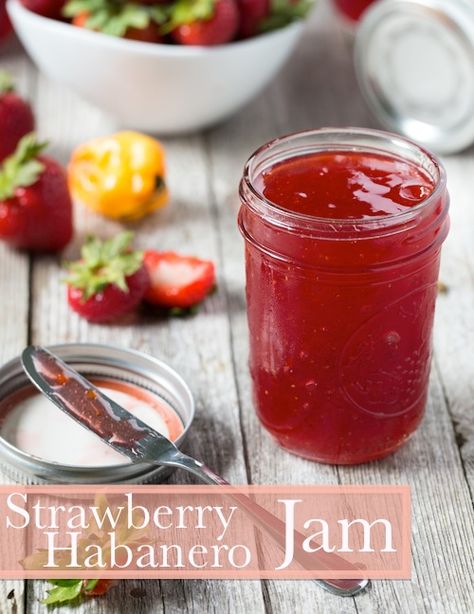 Habenero Jelly, Habanero Jam, Habanero Recipes, Habanero Jelly, Jam Strawberry, Pepper Jelly Recipes, Canning Jam, Habanero Peppers, Jam And Jelly