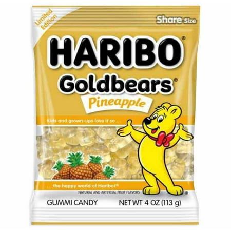 Indulge in the limited edition Haribo GoldBears Wild Berry flavor! Juicy and sweet, these soft, chewy bears will tantalize your taste buds and satisfy your sweet tooth cravings. Get them before they're gone! Size: 4oz.  Color: Yellow. Haribo Gummy Bears, Haribo Candy, Roblox Decals, Freebies By Mail, Acacia Gum, Candied Lemons, Golden Bear, Candy Companies, Artificial Fruit