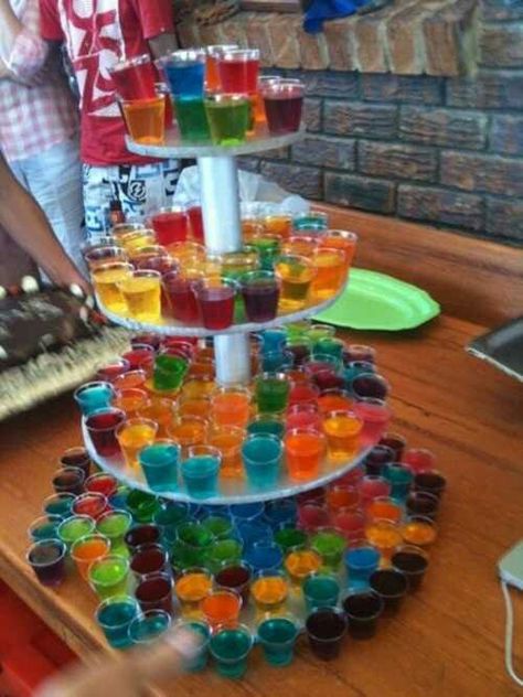 Jello Shot Cake, Tropisk Fest, Bachelorette Party Shots, 21st Birthday Ideas, 21 Party, Fest Temaer, Jello Shot, Party Shots, 21st Party