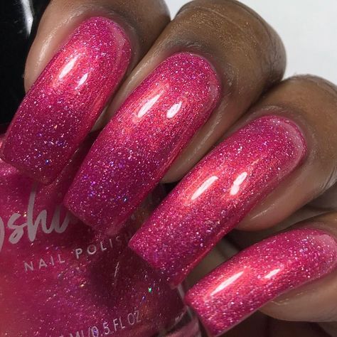 Flock This Way is full of fun shimmer and holo glow flakes for nails that just glow. Available now! #kbshimmer #nailpolish #indienailpolish… Pink Sparkle Nails, Flake Nail, Lake Weekend, Nail Polish Gift, Holo Nails, Pretty Nail Colors, Pretty Nail Polish, Pink Glitter Nails, Professional Manicure