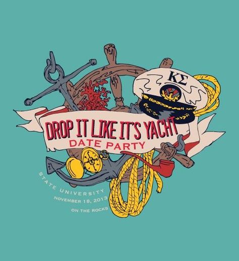 yacht party-Drop It Like It's Yacht Yacht Party Theme, Mixer Themes, Rock Costume, Sorority Socials, Yacht Rock, Yacht Week, Cooler Painting, Yacht Builders, Social Themes