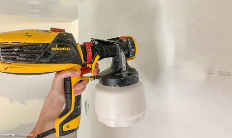 Learn how to paint your basement the easy way by using a Wagner paint sprayer to get the job done quickly and receive a great finish. Wall Paint Treatments, Wagner Paint Sprayer, Painting A Room, Painted Outdoor Furniture, Paint Sprayers, The Color White, Painting Shutters, Using A Paint Sprayer, Diy Window Treatments