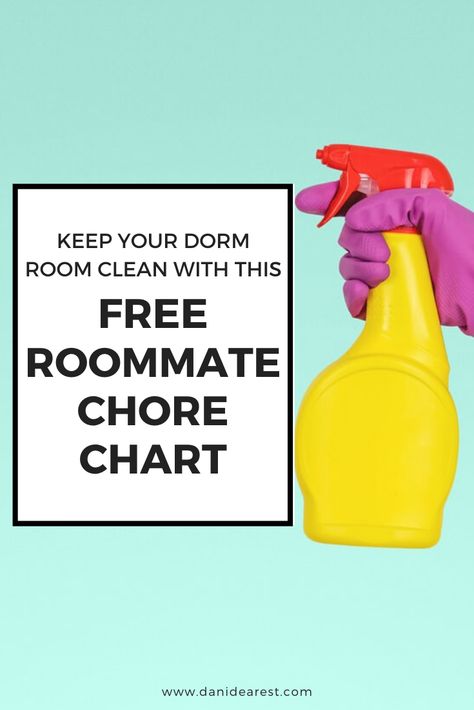 Keep your dorm room or apartment clean (and argument free) with this free roommate chore chart! Roommate Chore Chart, College Dorm Hacks, College Dorm Organization, Pink Dorm Rooms, Preppy Dorm Room, Dorm Hacks, Boho Dorm Room, Pink Dorm, Boho Dorm