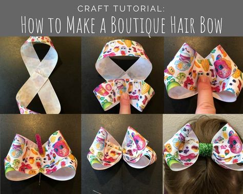 How To Make Hair Bows Out Of Ribbon, Make A Hair Bow With Ribbon, Make Hair Bows Out Of Ribbon, Make Bows For Hair, How To Make Hair Bow Clips, Hair Bow Out Of Ribbon, Easy Hair Bows Diy, Easy Hair Bow Making Tutorials, Hair Bow Making Tutorials Easy Diy