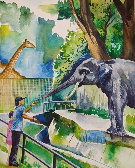 Hmm mmm mmm . . . #mangomademywad #elephant #watercolorpainting #watercolorartist #zoo #saveanimals #love #existence Zoo Drawing, Watercolor Elephant, Save Animals, Watercolor Artist, Children’s Books, Childrens Books, Watercolor Paintings, Elephant, Drawings