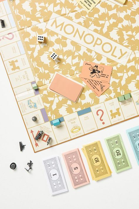 Monopoly Design Inspiration, Monopoly Illustration, Game Card Design, Vintage Bookshelf, Fabric Box, Board Game Design, Monopoly Game, Fabric Boxes, Vintage Games