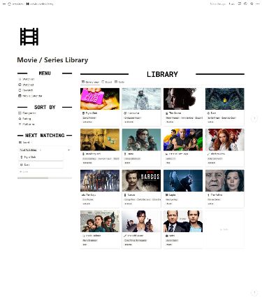 #Organisation #Library_Notion #Movie_Calendar #Section_Plan Library Notion, Movie Tracker, Student Dashboard, Journal App, Movie To Watch List, Small Business Planner, Media Planner, Social Media Planner, Notion Template