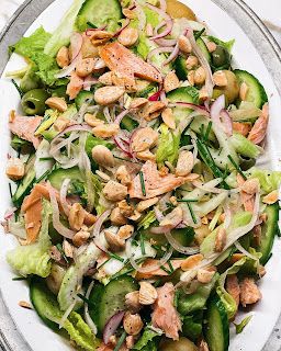 Everything You Want to Eat: Smoked trout dinner salad Smoked Trout Salad Recipe, Trout Salad Recipes, Smoked Trout Recipe Dinners, Trout Dinner, Trout Salad, Smoked Trout Recipe, Smoked Trout Salad, Trout Recipe, Smoked Trout