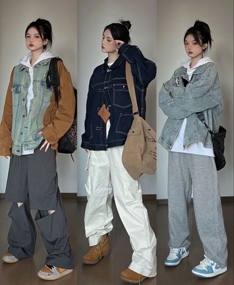 𝒔𝒂𝒗𝒆 𝒂𝒏𝒅 𝒇𝒐𝒍𝒍𝒐𝒘 𝒇𝒐𝒓 𝒎𝒐𝒓𝒆 Grunge Tomboy Outfits, Dinner Outfit Ideas Casual, Tomboy Winter Outfits, China Street Fashion, Streetwear Lifestyle, Girls Attire, Design Makeup, Korean Outfit Street Styles, Baggy Clothes