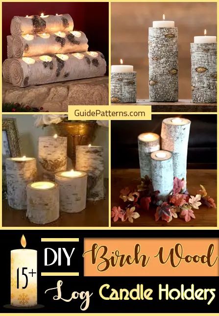 15+ DIY Birch Wood Log Candle Holders | Guide Patterns Birch Tree Candle Holder, Log Candle Holders Diy, White Birch Candle Holders, Birch Tree Candles, Birch Tree Decor Christmas, Diy Wood Candles, Birch Bark Candles, Birch Centerpieces, Birch Log Candle Holder