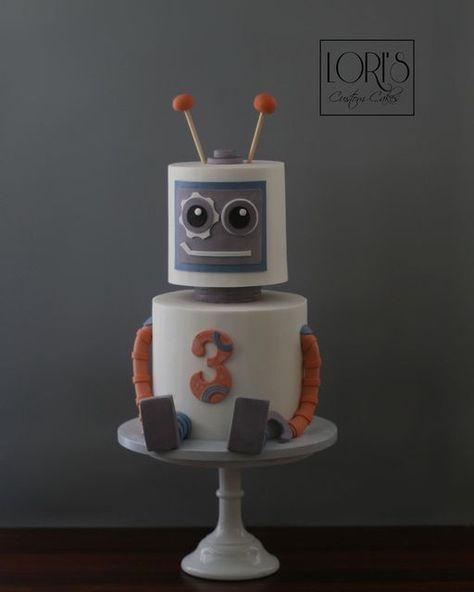 Robot Cake Ideas, Robot Cakes, Robot Birthday Cake, Cake Robot, Robot Cake, Mr Roboto, Robot Theme, Dino Cake, Cake 5