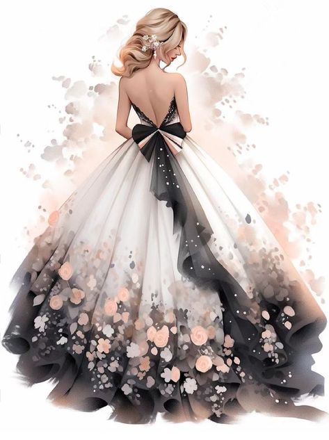 Art With Flowers, Drawing Pictures, Love Work, Siluete Umane, Grey Goose, Fashion Illustration Dresses, Create Content, Dress Sketches, Dress Drawing