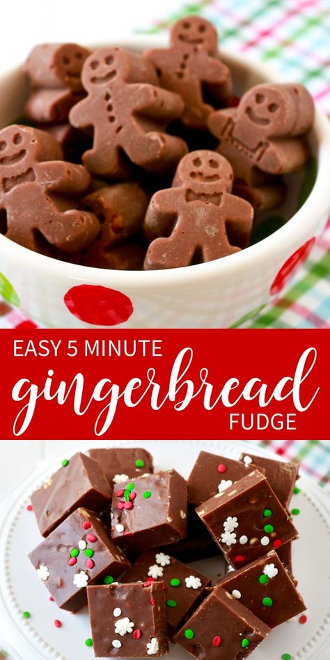 Gingerbread Shapes, Christmas Fudge Recipes Easy, 5 Minute Fudge, Gingerbread Fudge, Gingerbread Cookies Decorated, Christmas Fudge, Fudge Recipes Easy, Ginger Bread Cookies Recipe, Fudge Recipe