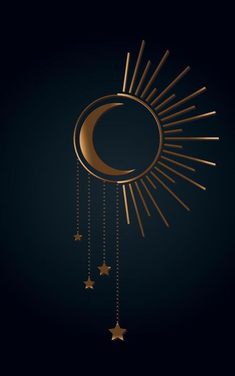 Mystic Art, Stars Icon, Boho Witch, Web Design Logo, Sun Moon And Stars, Magic Symbols, Dream Symbols, 패턴 배경화면, Gold Luxury