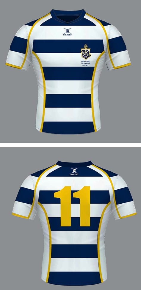 Mentone Grammar Rugby on Behance Rugby T Shirts Design, Rugby Uniform Design, Rugby Jersey Design, Rugby Kit, Rugby Uniform, Rugby Design, Rugby Jerseys, Jersey Designs, Letters Embroidery