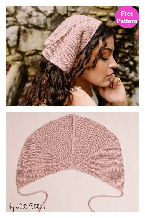 Wheel Window Bandana Free Knitting Pattern Kerchief Pattern, Knitted Wrist Warmer, Bandana Pattern, Crochet Bandana, Knit Jewelry, Knit Leg Warmers, How To Purl Knit, How To Start Knitting, Knit Stitch Patterns