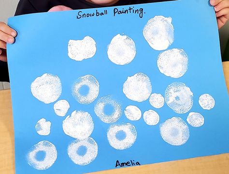 Snowball Painting, Splat Painting, Preschooler Crafts, Art Preschool, Theme Activities, Theme Activity, Christmas School, Monthly Themes, Rainbow High