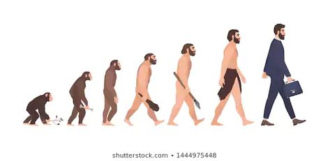 Human Evolution Stages Evolutionary Process Gradual Stock Illustration 1444975448 Evolution Illustration, Darwin Evolution, Evolutionary Psychology, Evolution Art, Technology Life, Robot Illustration, Human Evolution, Social Selling, Charles Darwin