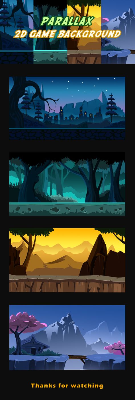 2d Game Inspiration, Platformer Game Background, 2d Game Environment Concept Art, Platform Game Background, Parallax Background Game, Simple 2d Game Art, 2d Platformer Background, 2d Game Art Background, 2d Game Art Environment