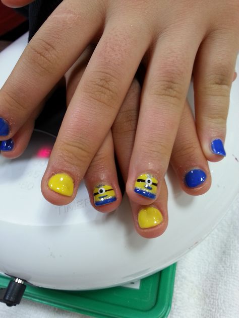 Kids gel nail with design. #kidsnail, #kids, #nail, #cute, #cutenail, #nailart Kiddie Nail Design, Nail Idea For Kids, Kid Nails Designs, Toddler Nail Ideas, Kids Fall Nails, Toddler Nails Designs Kids, Kids Gel Nails Ideas, Toddler Nail Designs, Cute Nail Designs For Kids