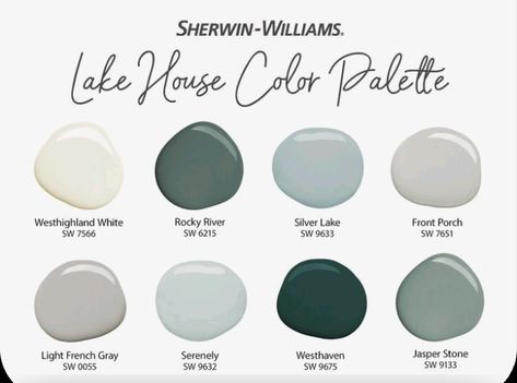 Paint Pallette, Paint Color Pallets, Rocky River, House Color Palettes, French Grey, House Paint, Silver Lake, Color Pallets, Decor Items