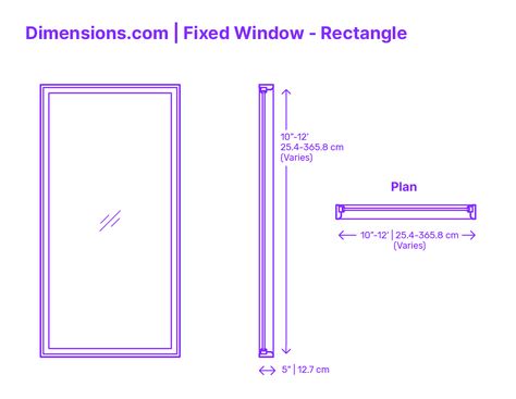 A rectangle fixed window is a type of window with a shape of a rectangle, with four sides of equal or unequal length and four right angles. The window is fixed in place and cannot be opened or closed. The rectangular shape is highly stable and efficient in weight distribution, making it a common choice for windows in buildings. Downloads online #windows #fixedwindow #buildings #construction Fixed Window Detail, Fixed Window Design, Fixed Window, Commercial Windows, Window Dimensions, Shop Drawing, Window Drawing, Trade School, Timber Windows