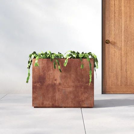 Veradek Corten Steel Series Span Planter - Wayfair Canada Patio Railing, Corten Steel Planters, Metal Planter Boxes, Dimensional Wall Art, Trough Planters, Fiberglass Planters, Clean Green, Handmade Planter, Window Planter Boxes