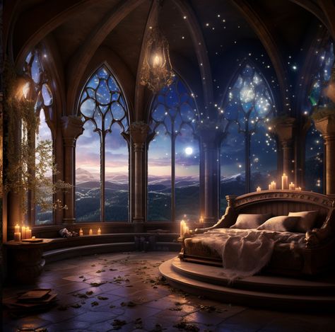 Tower Bedroom Castle, Fantasy House Interior, Tower Bedroom, Castles Crumbling, Castle Bedroom, Magical Room, Fantasy Bedroom, Forest Cottage, Castle Decor