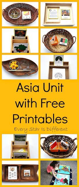 Montessori-inspired Asia Unit with free printables Continents Activities, Montessori Geography, Around The World Theme, Montessori Printables, Geography Activities, Montessori Lessons, American History Lessons, Teaching Geography, Homeschool Geography