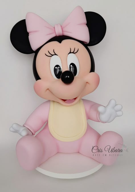 Baby Minnie Mouse Cake, Minnie Mouse Fondant, Mickey Mouse Doll, Mickey And Minnie Cake, Minnie Mouse Birthday Decorations, Minnie Mouse Birthday Cakes, Baby Mold, Minnie Cake, Clay Crafts For Kids