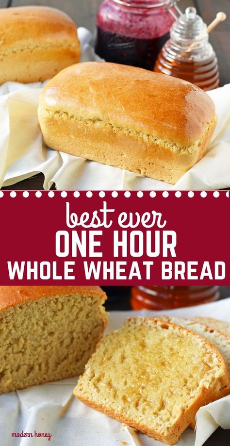 Bread Whole Wheat, Homemade Whole Wheat Bread, Wheat Flour Recipes, Easy Homemade Bread, Best Homemade Bread Recipe, Honey Wheat Bread, Recipe Bread, Wheat Bread Recipe, Wheat Recipes