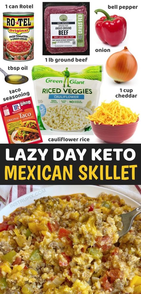 Riced Veggies, Clean And Delicious, Boiled Egg Diet Plan, Keto Recipes Dinner, Low Carb Dinner Recipes, Low Carb Dinner, Lazy Day, Keto Dinner, Tex Mex