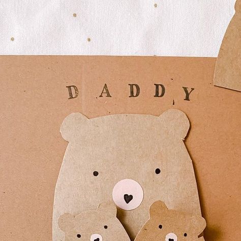 I Love You Beary Much Craft, Happy Father’s Day Card, Diy Postcard, Weekend Crafts, Bear Card, Bear Crafts, Fathers Day Card, Alphabet Stamps