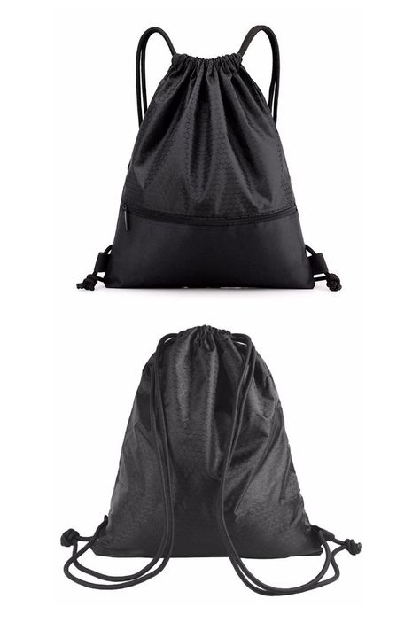 Drawstring Backpack Bag, Waterproof Draw String Back Sack with Zip Pocket, Gym Drawstring Bags Swim Bag for Men Women (Black, Upgraded) Aquatic Fashion, Gym Bags For Women, Sports Wear Outfits, Burger Branding, String Pocket, Swim Bag, Gym Sack, Final Test, Gym Backpack