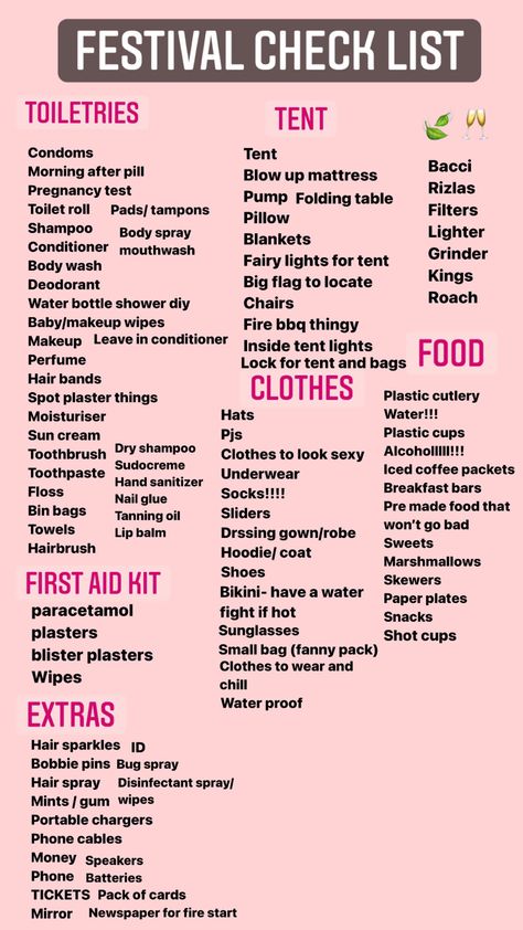 Festival Packing List Uk, Festival Outfits Reading, Festival Checklist Packing Lists, Reading Festival Outfit Ideas, Festival Tent Camping, Lost Lands Camping, Festival Tips Hacks, Edc Packing List, Music Festival Necessities