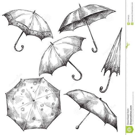 umbrella drawing - Google Search                                                                                                                                                                                 More Umbrella Tattoo, Umbrella Drawing, Umbrella Illustration, Drawing Hands, Umbrella Art, Object Drawing, Umbrella Designs, Hand Drawn Vector Illustrations, Guy Drawing