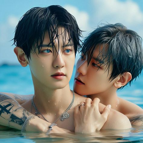 #Chanbaekai #Chanbaek #AI Exo Chanbaek Fanart, Chanbaek Wallpaper, Chanyeol And Baekhyun, Kaisoo Fanart, Baekhyun And Kai, Baekhyun Hot, Baekhyun Aesthetic, Baekhyun Fanart, Chanbaek Fanart