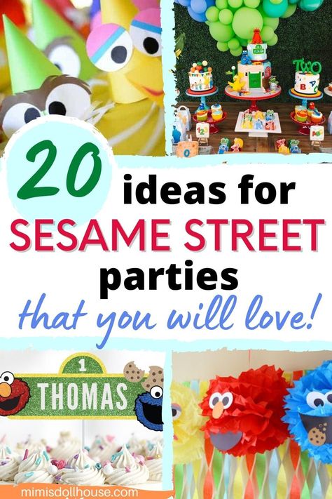 Sesame Street Birthday Party Favor Ideas, Sesame 2nd Birthday Party, 2nd Birthday Party Sesame Street, Sesame Street Party Favors Goody Bags, Elmo Cake Topper Printable, Sesame Street Elmo Birthday Party Ideas, Sesame Street Diy Party Ideas, Neutral Sesame Street Party, Sesame Street Party Decorations Diy